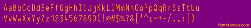 TypewcondRegular-Schriftart – Orangefarbene Schriften auf violettem Hintergrund