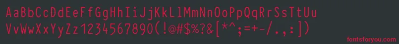 フォントTypewcondRegular – 黒い背景に赤い文字