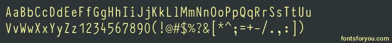 フォントTypewcondRegular – 黒い背景に黄色の文字