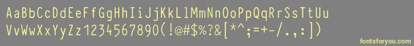TypewcondRegular-fontti – keltaiset fontit harmaalla taustalla