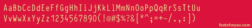 TypewcondRegular Font – Yellow Fonts on Red Background