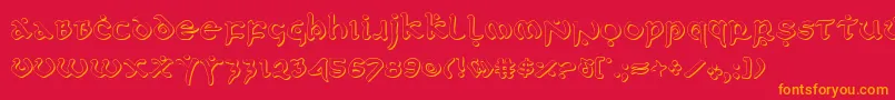 FirstOrderShadow Font – Orange Fonts on Red Background