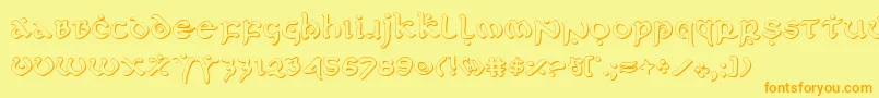 FirstOrderShadow Font – Orange Fonts on Yellow Background