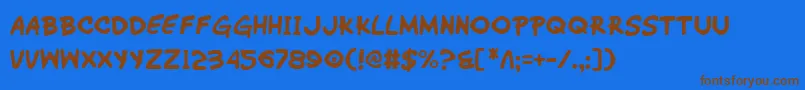 WimpOut Font – Brown Fonts on Blue Background