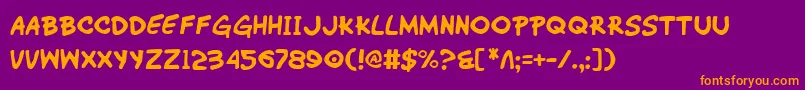 フォントWimpOut – 紫色の背景にオレンジのフォント