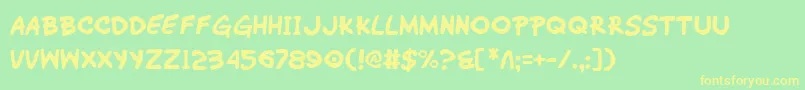 WimpOut Font – Yellow Fonts on Green Background