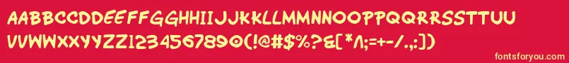 WimpOut Font – Yellow Fonts on Red Background