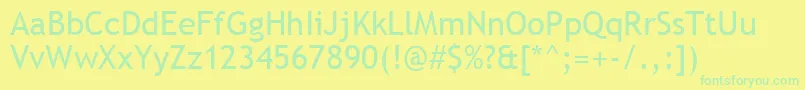 Fonte Ft46 – fontes verdes em um fundo amarelo