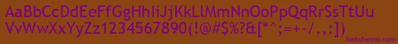 Ft46-Schriftart – Violette Schriften auf braunem Hintergrund