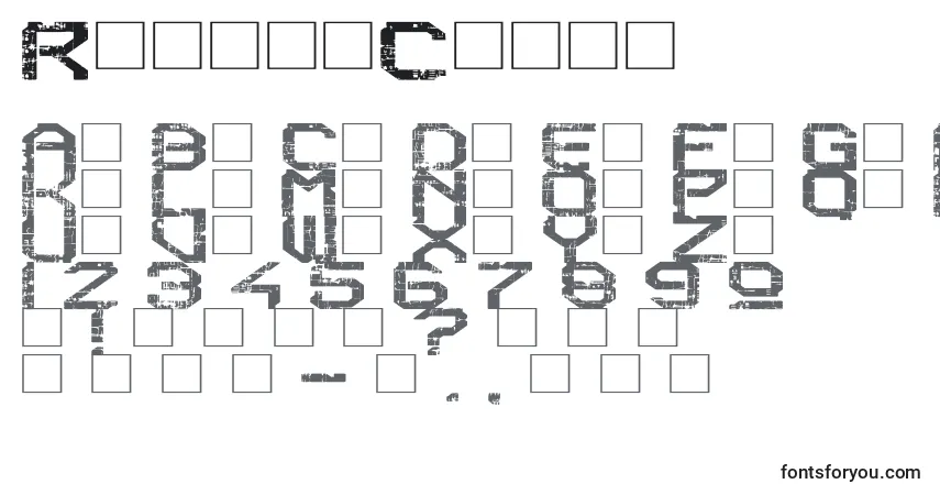 Schriftart RebootCrush – Alphabet, Zahlen, spezielle Symbole