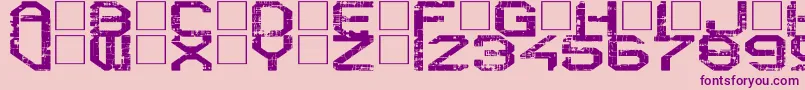 RebootCrush-fontti – violetit fontit vaaleanpunaisella taustalla