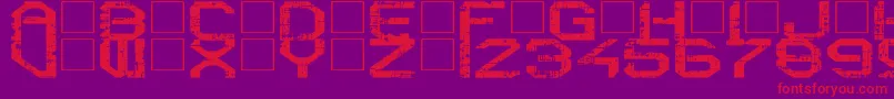 RebootCrush-fontti – punaiset fontit violetilla taustalla