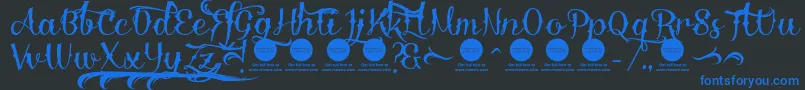 DelinquenteDemo Font – Blue Fonts on Black Background