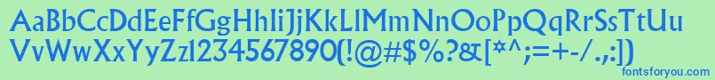 AlbertusMt Font – Blue Fonts on Green Background