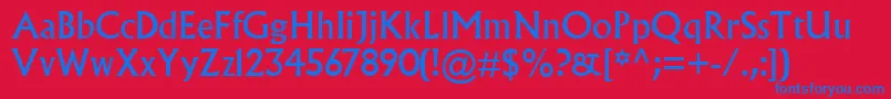 AlbertusMt Font – Blue Fonts on Red Background