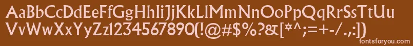 AlbertusMt Font – Pink Fonts on Brown Background