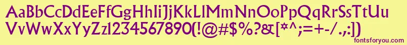 AlbertusMt Font – Purple Fonts on Yellow Background