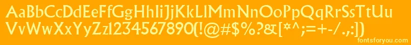 AlbertusMt Font – Yellow Fonts on Orange Background