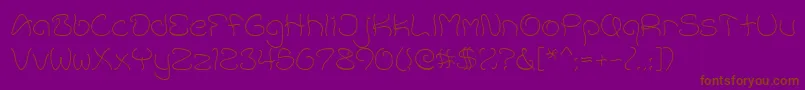 AccentWetNoodle Font – Brown Fonts on Purple Background