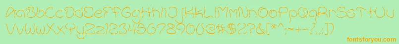AccentWetNoodle Font – Orange Fonts on Green Background