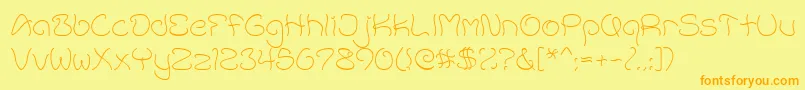 Fonte AccentWetNoodle – fontes laranjas em um fundo amarelo