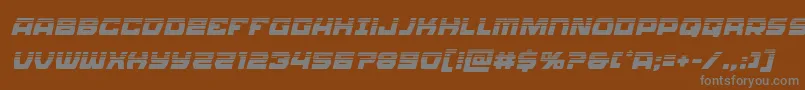 Olympiccarrierhalfital-fontti – harmaat kirjasimet ruskealla taustalla