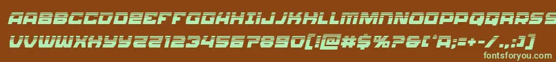 Olympiccarrierhalfital-fontti – vihreät fontit ruskealla taustalla