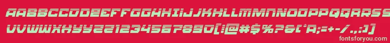 Шрифт Olympiccarrierhalfital – зелёные шрифты на красном фоне
