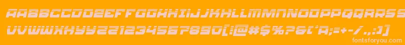 Olympiccarrierhalfital-fontti – vaaleanpunaiset fontit oranssilla taustalla