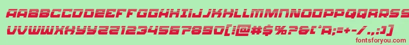 フォントOlympiccarrierhalfital – 赤い文字の緑の背景
