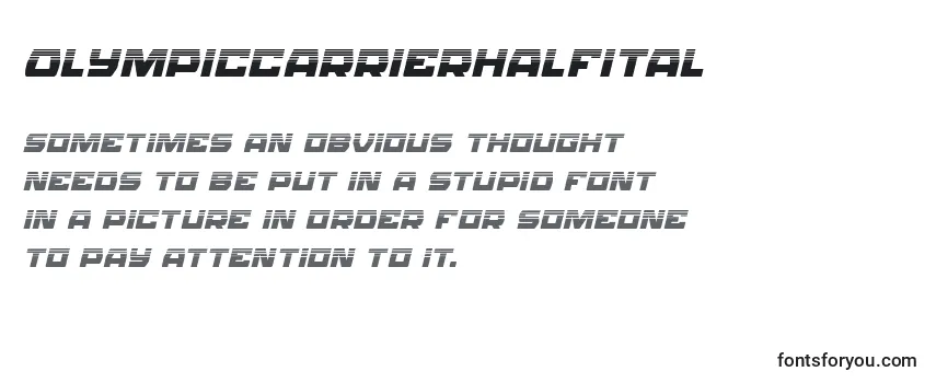 Review of the Olympiccarrierhalfital Font