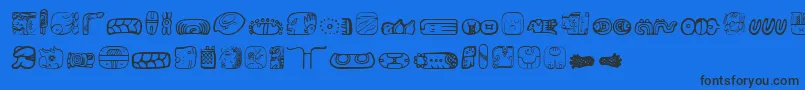 Police MesoamericaDings – polices noires sur fond bleu