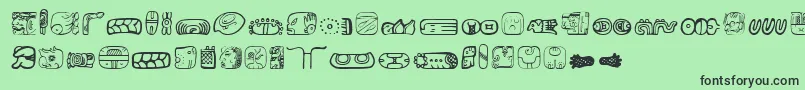 Шрифт MesoamericaDings – чёрные шрифты на зелёном фоне