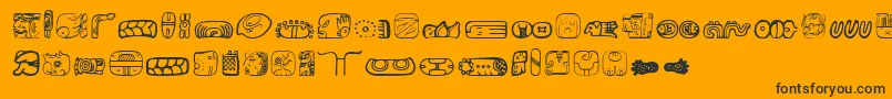 MesoamericaDings Font – Black Fonts on Orange Background