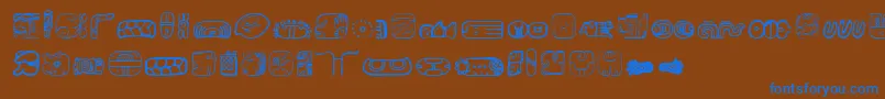 MesoamericaDings-Schriftart – Blaue Schriften auf braunem Hintergrund