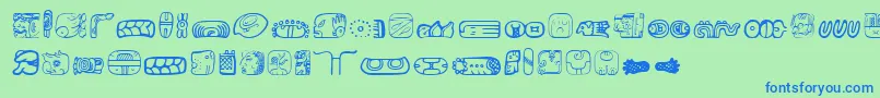 MesoamericaDings Font – Blue Fonts on Green Background