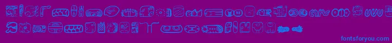 MesoamericaDings Font – Blue Fonts on Purple Background