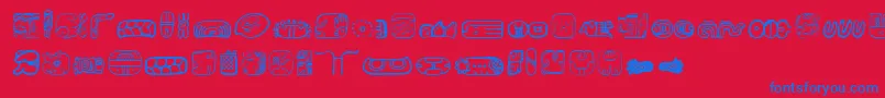 フォントMesoamericaDings – 赤い背景に青い文字