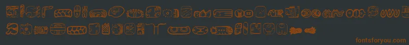 MesoamericaDings Font – Brown Fonts on Black Background