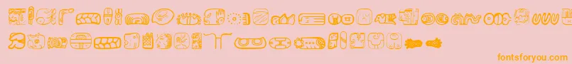 MesoamericaDings Font – Orange Fonts on Pink Background