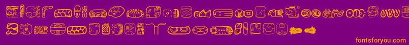 MesoamericaDings Font – Orange Fonts on Purple Background