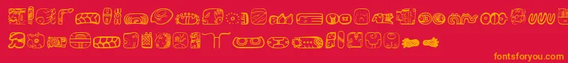 fuente MesoamericaDings – Fuentes Naranjas Sobre Fondo Rojo