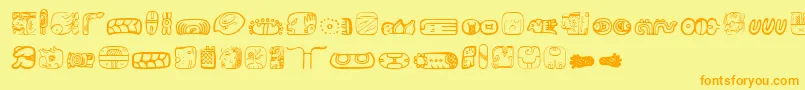 Fonte MesoamericaDings – fontes laranjas em um fundo amarelo