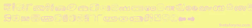 MesoamericaDings Font – Pink Fonts on Yellow Background