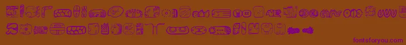 MesoamericaDings-Schriftart – Violette Schriften auf braunem Hintergrund