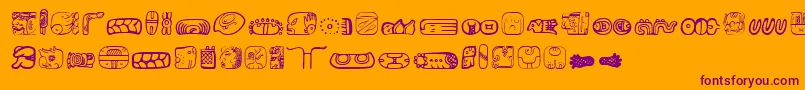 フォントMesoamericaDings – オレンジの背景に紫のフォント