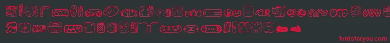 MesoamericaDings Font – Red Fonts on Black Background