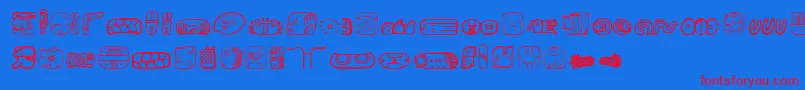 MesoamericaDings-fontti – punaiset fontit sinisellä taustalla