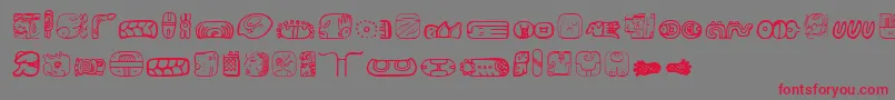 MesoamericaDings Font – Red Fonts on Gray Background