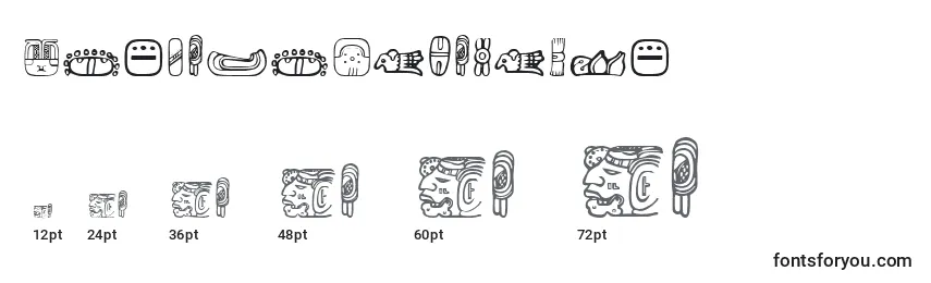 Rozmiary czcionki MesoamericaDings